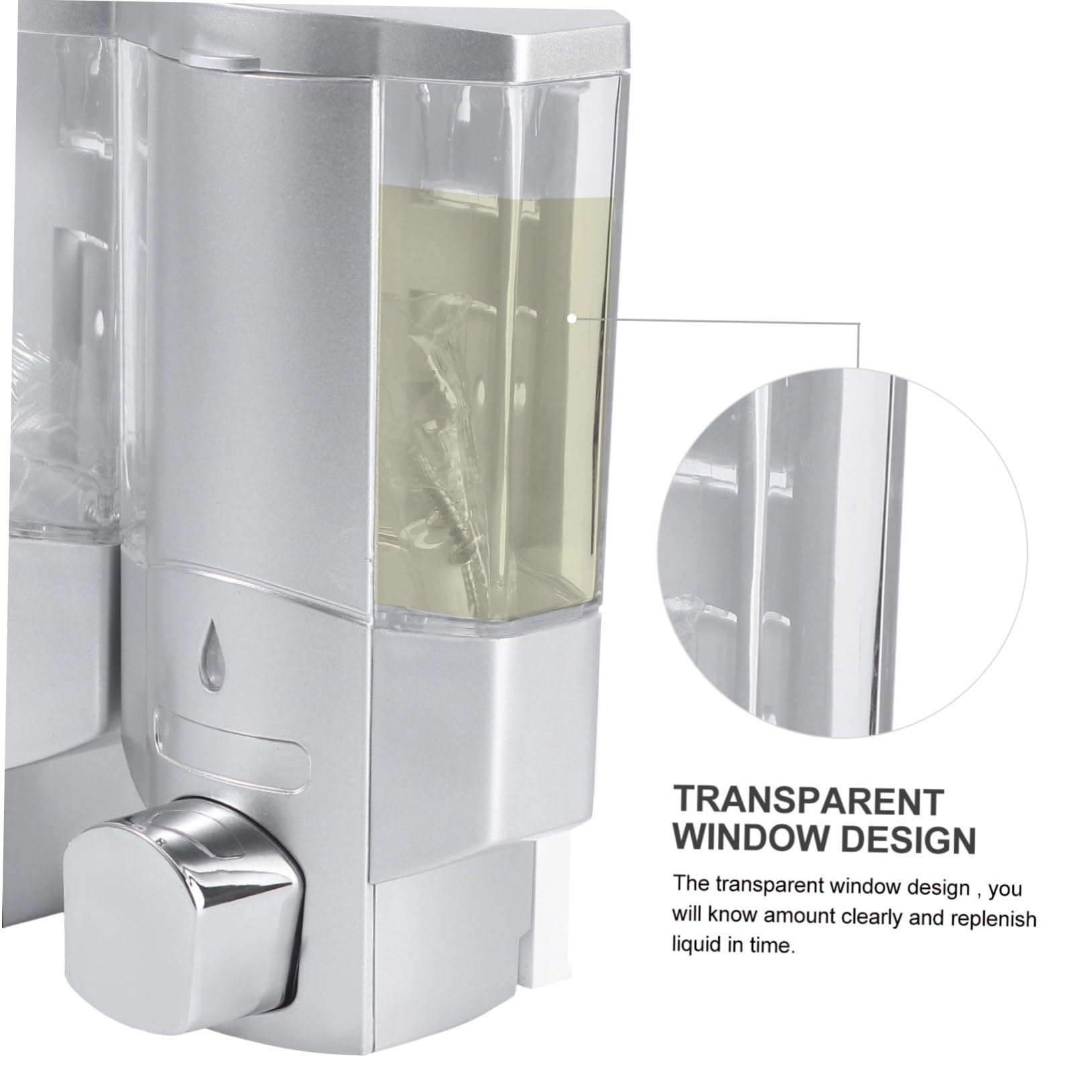 SOLUSTRE Wall Mounted Liquid Soap Dispenser Dual Head Foaming Soap Pump for Bathroom Kitchen and Shower Plastic Easy Installation No Leak Design