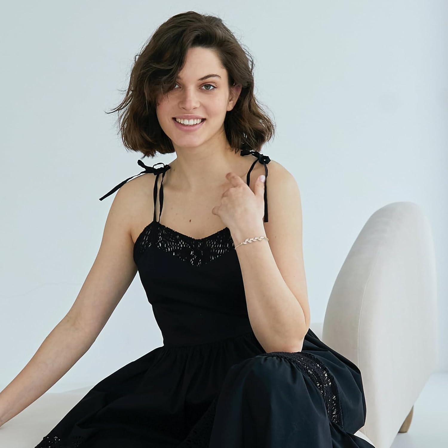 JUNVirtuous Gold Bracelets for Women,Gold Plated Bracelets with Adjustable Length Cubic Zirconia Jewelry Gift for Women Girls - Image 3