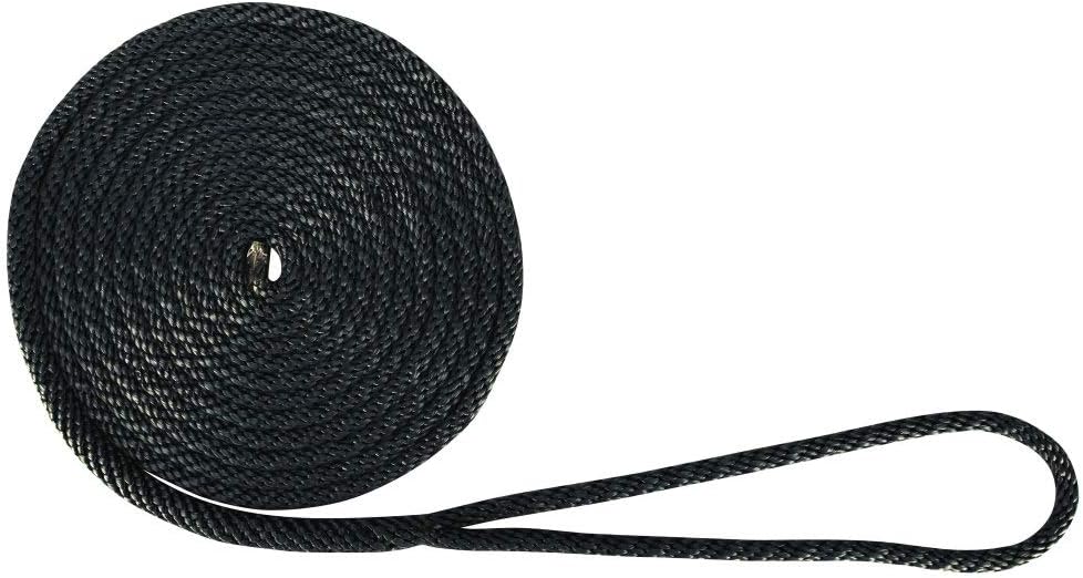 Extreme Max 3006.2003 BoatTector Solid Braid MFP Dock Line - 3/8" x 15', Black