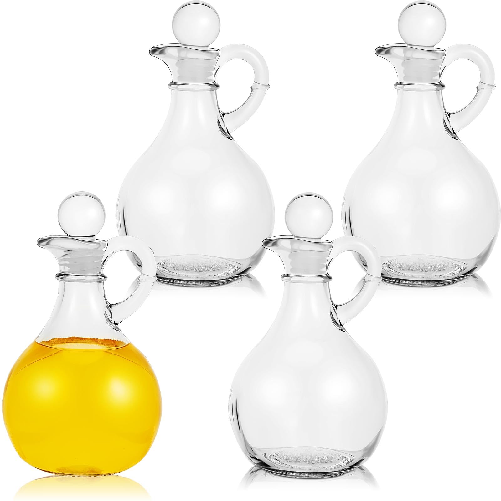 Distributeur de vinaigre et pot verseur pour sirop en verre | Set de 4