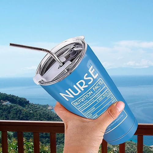 Miniatura 7 de wowcugi Regalos para enfermeras, vaso de acero inoxidable con doble aislamiento al vacío, taza de café de viaje, 16 onzas, Navidad, graduación, RN