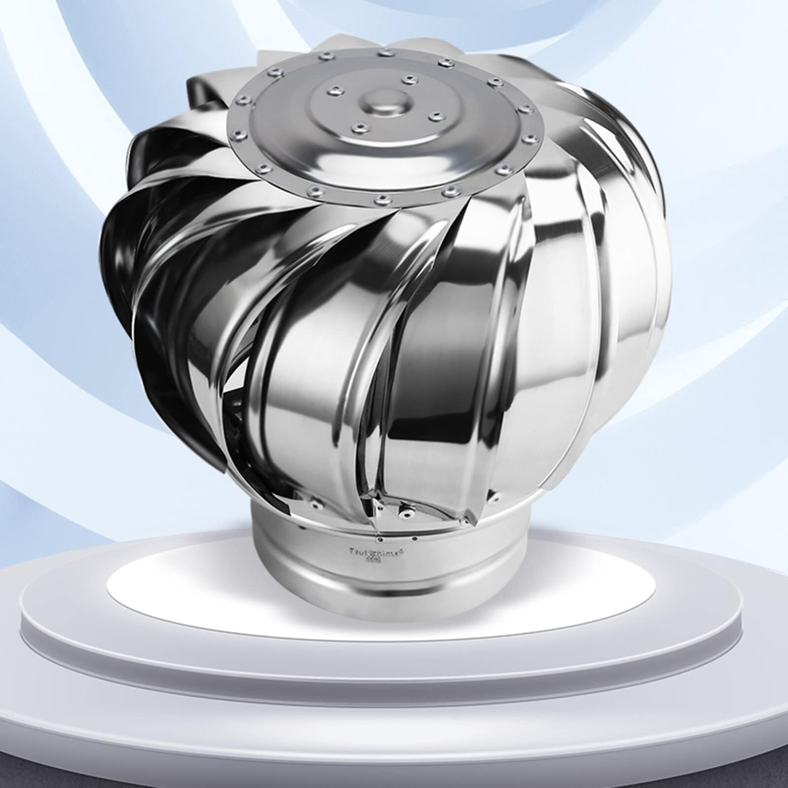 Sombrerete Giratorio para Chimenea, Ventilador de turbina rotativa, sombrerete Giratorio de Acero para Chimenea (300 mm)
