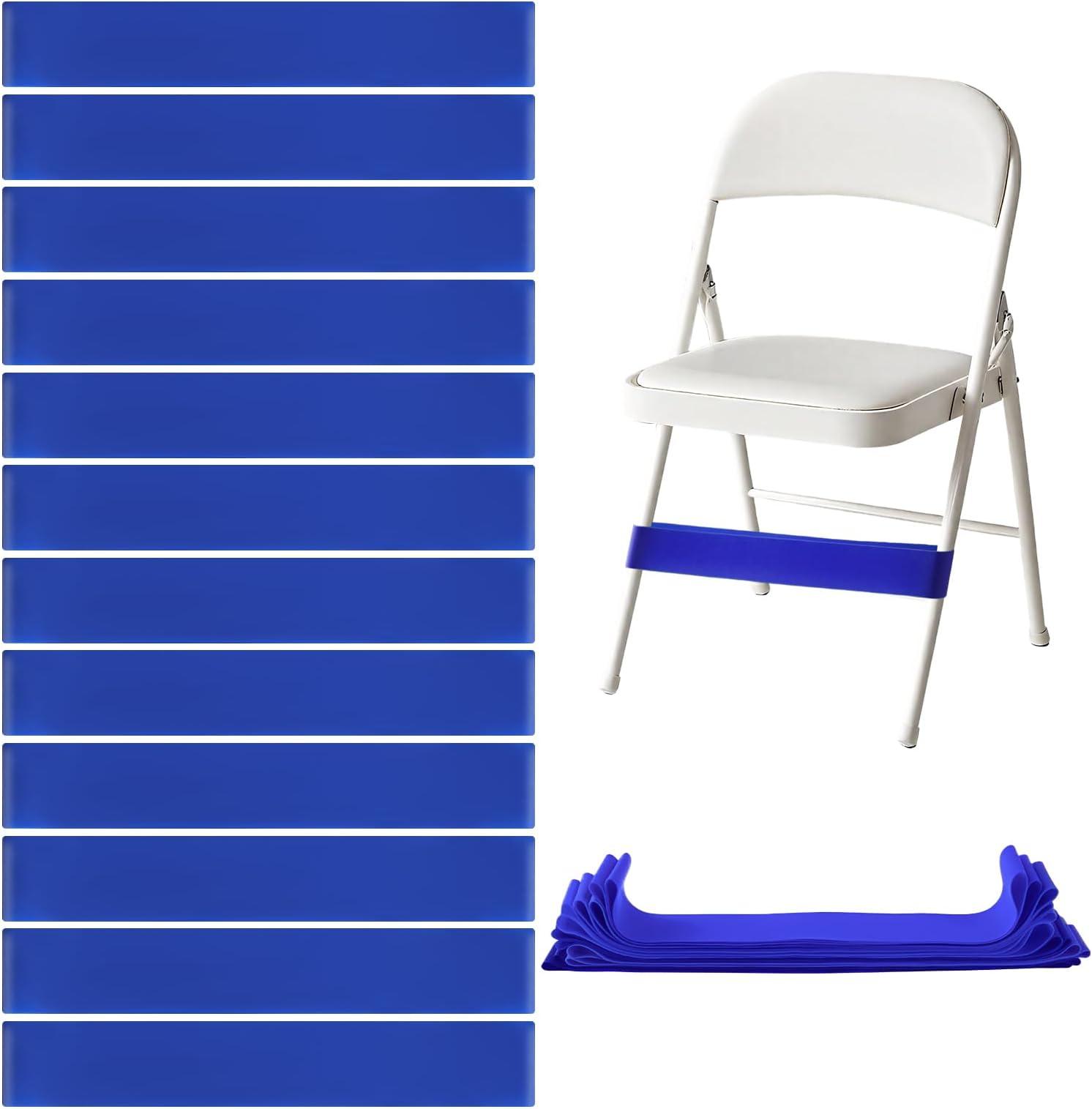 Chair Bands for Kids with Fidgety Feet, 12 Packs Sensory Chair, Fidgets for Classroom, Sensory Room Must Haves Fidget Chair Bands (BLUE)
