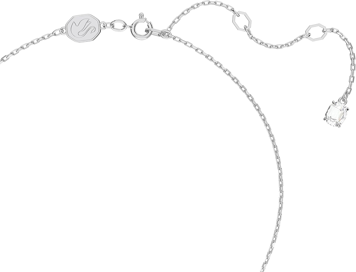 Swarovski Stilla Pendant, Pear cut, White, Rhodium Finish - Image 3