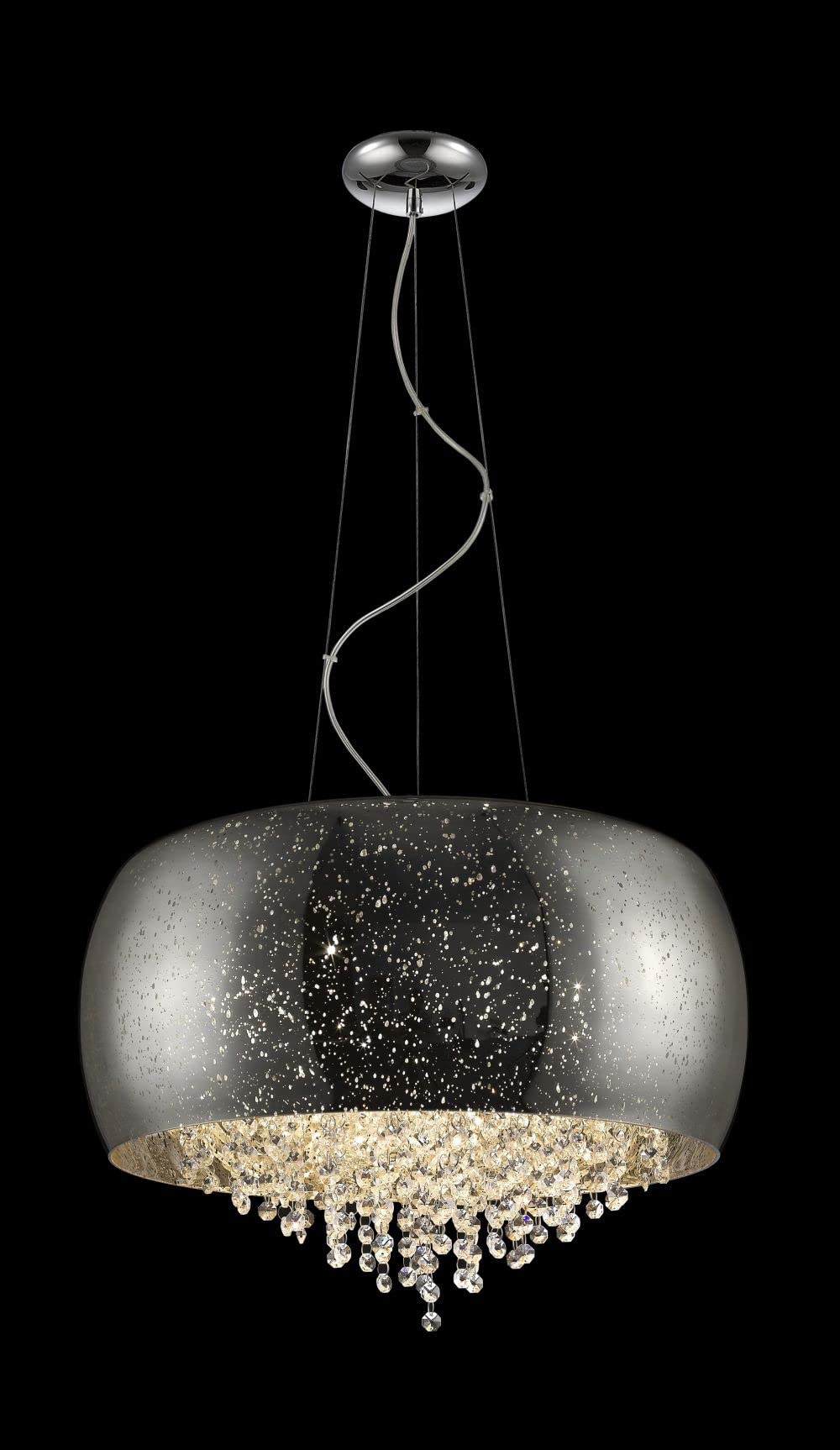 Impex Lighting Light Impex Luna 5 Chrome Crystal Pendant Ceiling
