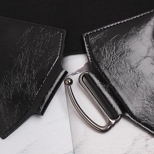 Xwwdp Plus Size Elastic Corset Belt Female Waist Wide Belts Stretch Dress Waistband (Color : Black, Size : One Size) #TOP3