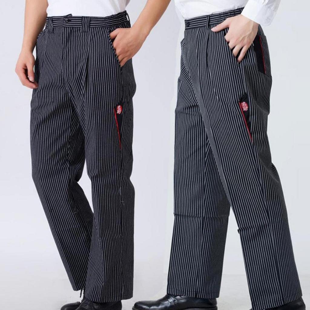 ATORSE™ Restaurant Cafe Chef Waiter Pants Trousers Uniform Black White Stripe Xxl|Business & Industrial | Restaurant & Catering | Uniforms & Aprons | Restaurant Uniforms