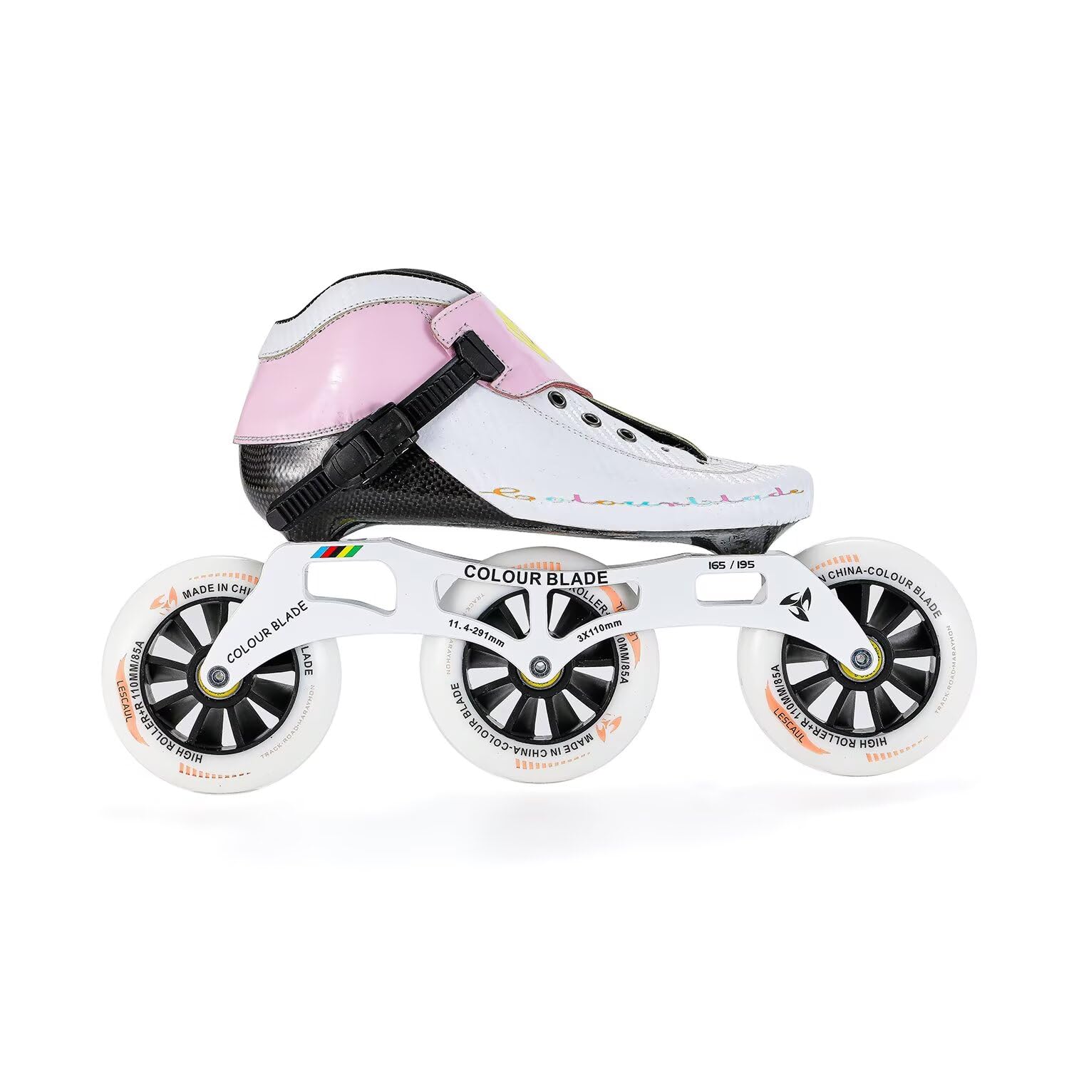 Patins à roulettes de Vitesse en Ligne pour Adultes, châssis en Fibre de Carbone, Patins de Course Professionnels à 3/4 Roues, roulements ABEC-9 Haute précision, Roues en PU pour Le Fitness