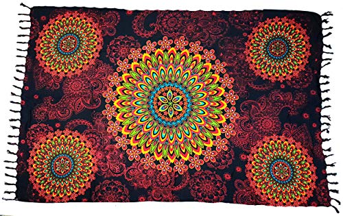 Canga de Praia Indiana Mandala Várias Cores e Modelos Confira (Vermelho)