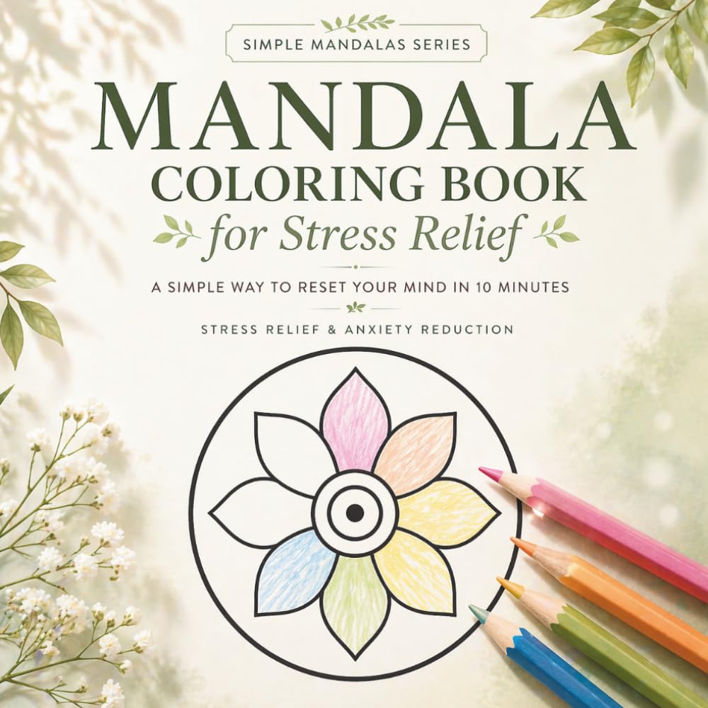 Mandala Coloring Book for Stress Relief: A Simple Way to Reset Your Mind in 10 Minutes (Mindful Mandalas Series)