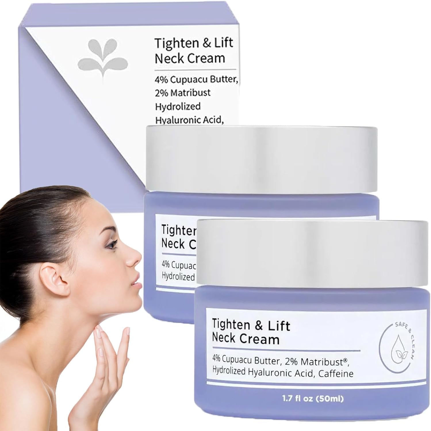 50ml Advanced Neck Firming Cream - Best For Tightening Sagging Skin,Tighten & Lift Firming Neck Cream,Anti Aging Smoothes Wrinkles Skin Tightening and Repair Decolletage Cream 2pc