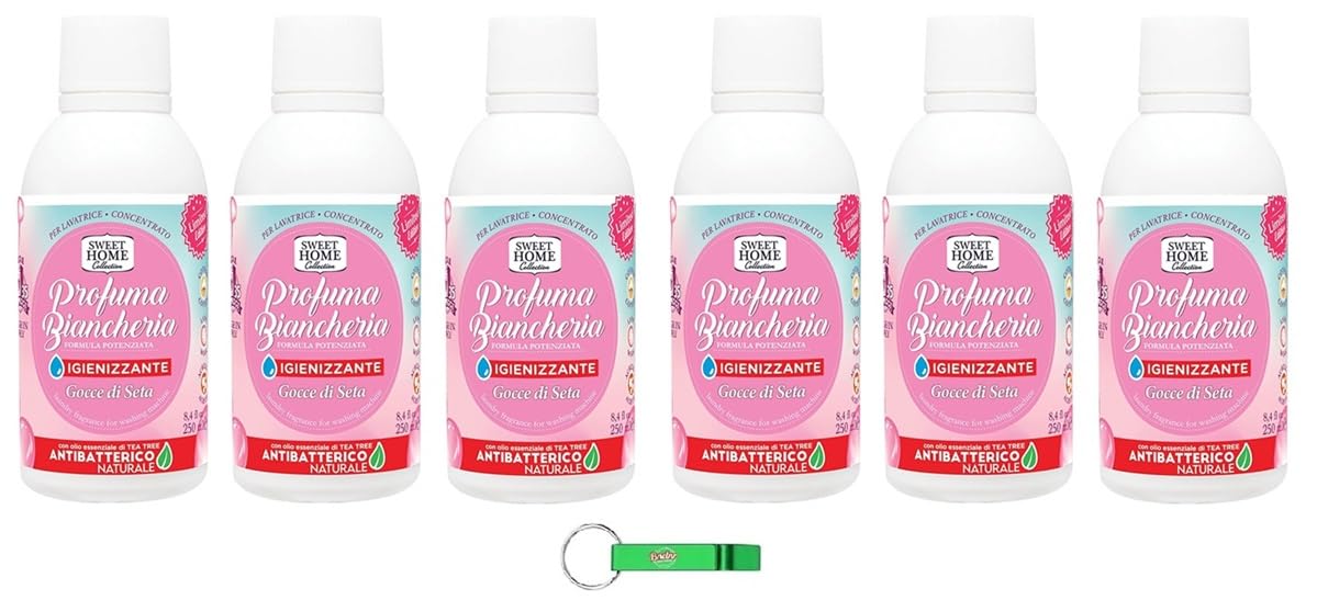 Sweet Home Profumatore Biancheria Gocce di Seta - Las mejores fragancias para tu ropa, ropa de cama, toallas y ropa de cama de 250 ml + llavero Beni Culinari gratuito