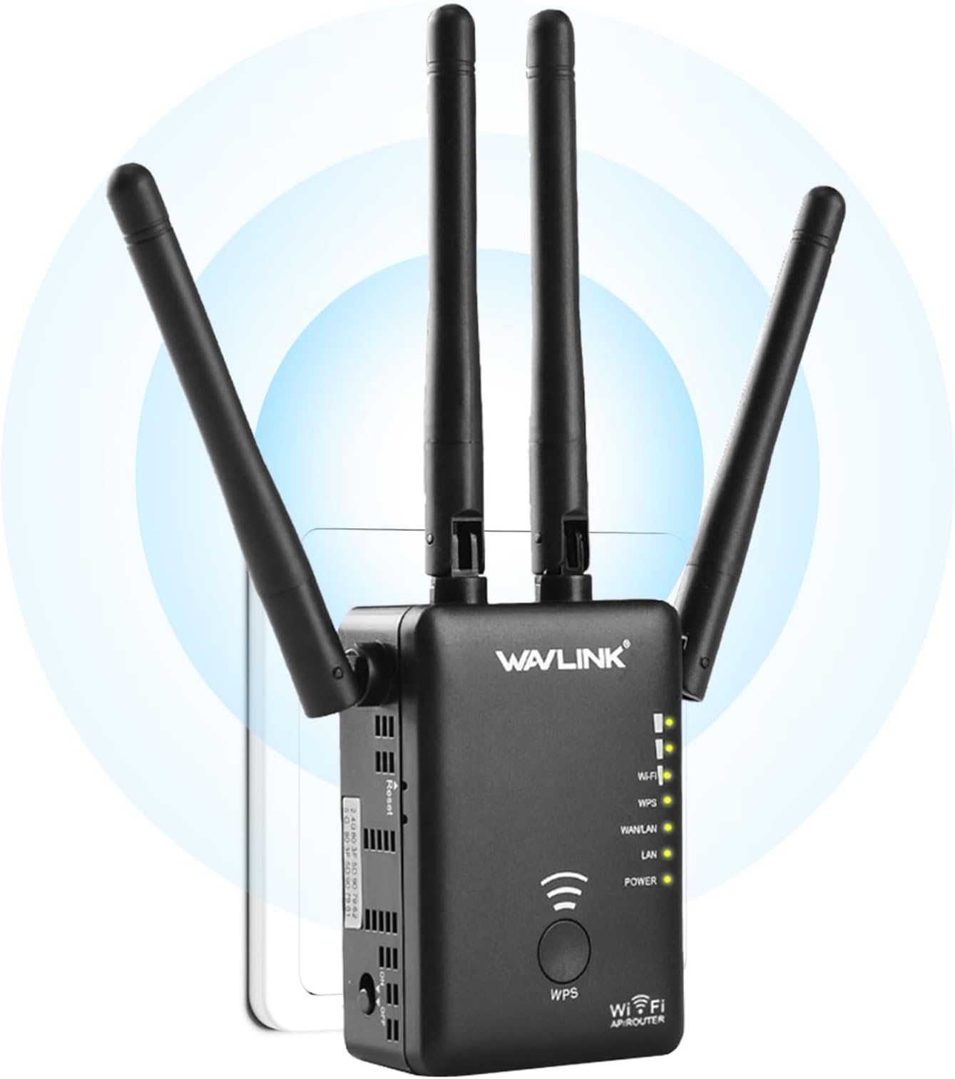 WAVLINK AC1200 Dual Band WiFi Extender/Repeater/Access Point/Router with Gigabit Ethernet Port & 4 High Gain Antennas, WPS 1200Mbps WiFi Booster for Home Office