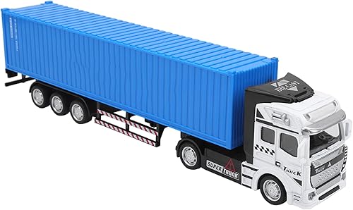 Miniatura 9 de SUNGOOYUE 148 Contenedor camión modelo juguete, simulación niños contenedor camión modelo juguetes para niños regalo juguete (azul)