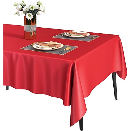 Fixwal: 6 Vibrant Red Rectangle Tablecloths
