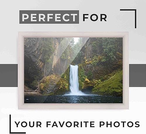 Miniatura 2 de Marco de fotos de madera real blanca de 12 x 21 pulgadas de ancho de 1.25 pulgadas  Profundidad del marco interior de 0.5 pulgadas  Marco de fotos