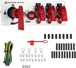 12V Ignition Switch Panel Racing Car 5 in 1 Ignition Switch Start Button Carbon Fiber Lever Panel