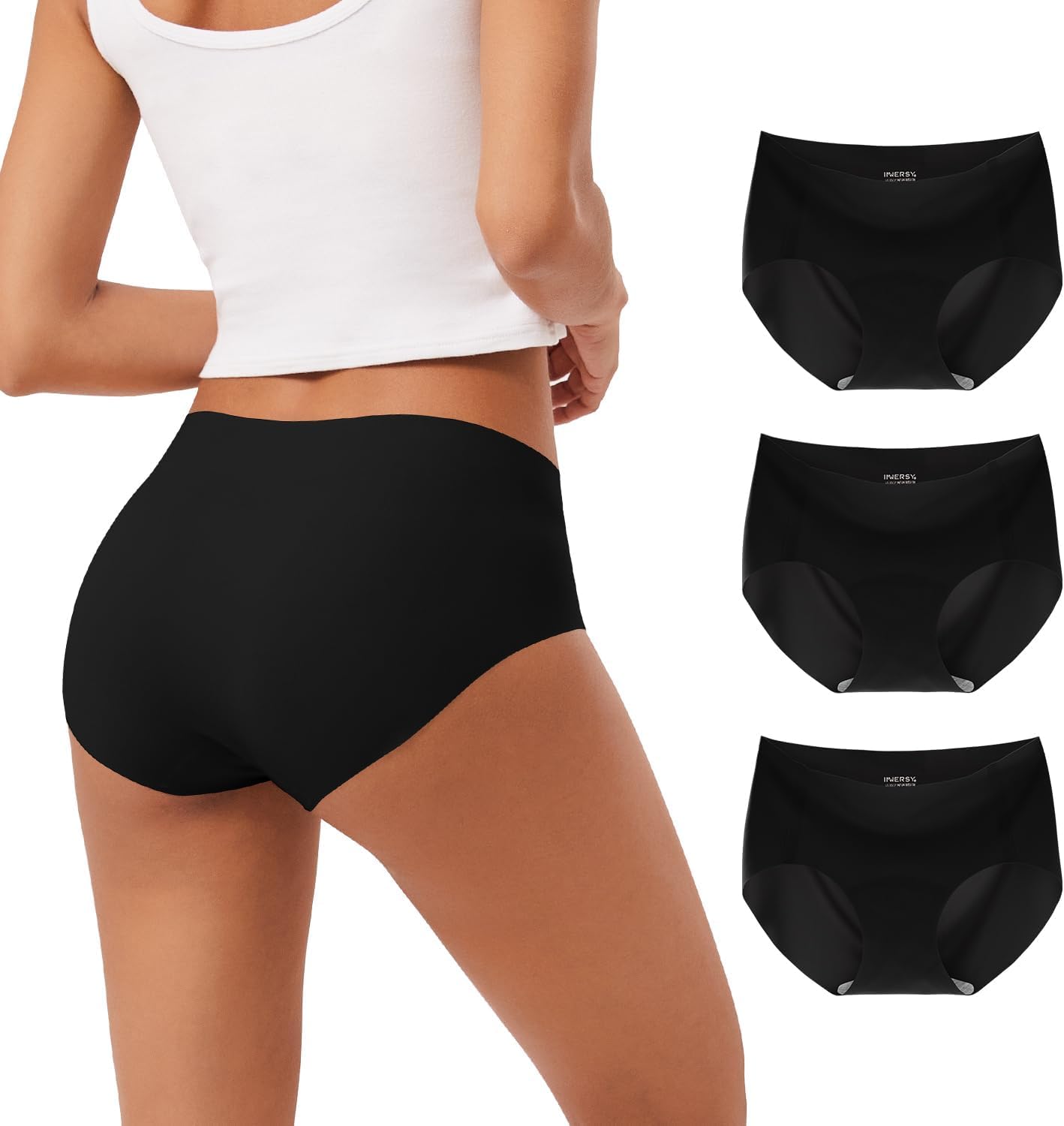 INNERSY Women's Seamless No Show Hipster Panties Invisible Light Underwear 3-Pack