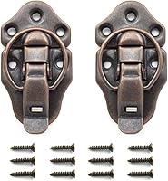 Vista 10 de SDTC Tech Paquete de 2 cajas de estilo retro dorado con cierre de palanca, de metal antiguo, con agujero para candado para joyero, gabinete, caja