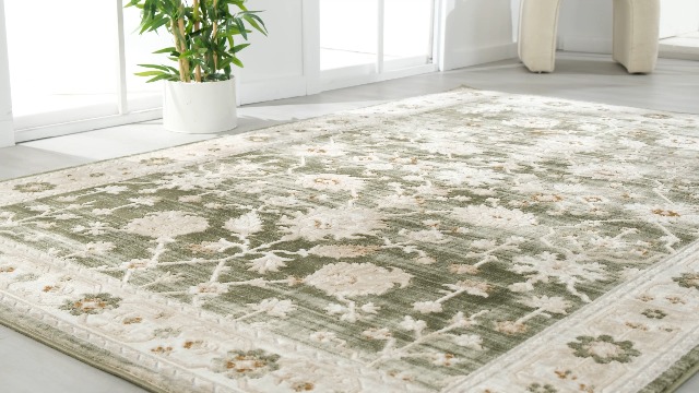 Tapete vintage verde floral Abani 7'9" x 10'2" miniatura 7