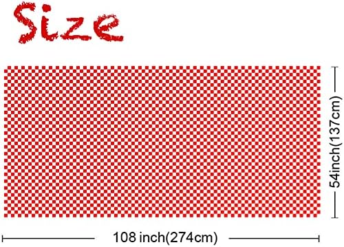 Plastic Checkered Tablecloths, 2 Pack Red and White Table Covers, 54" X 108" Picnic Rectangle Tablecloths Waterproof Table Cloths