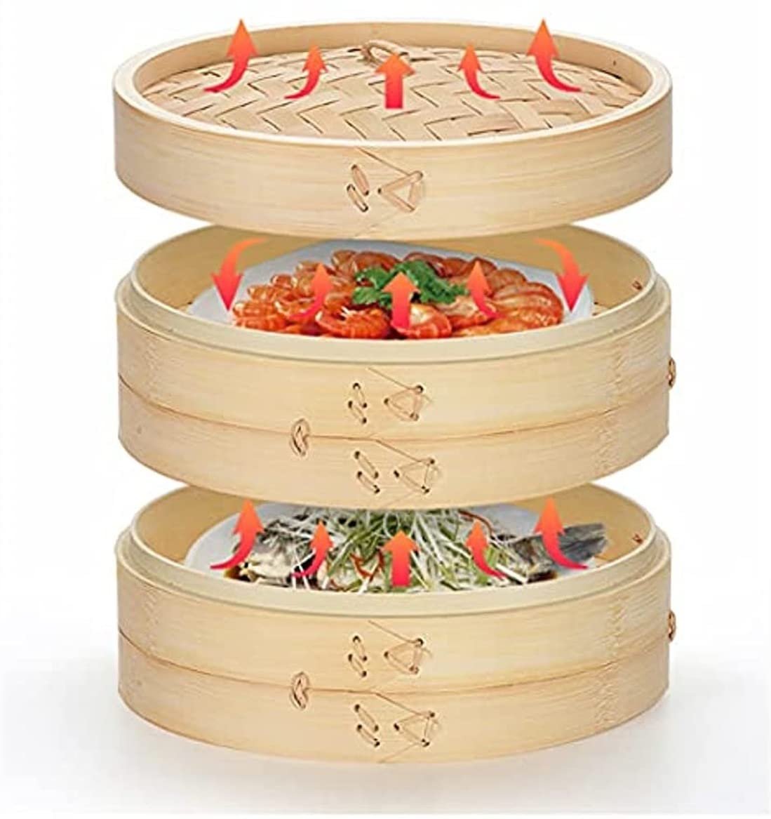 Amazon | せいろ蒸し器 蒸しセ セイロ 本体2個・蓋1個 業務用 中華