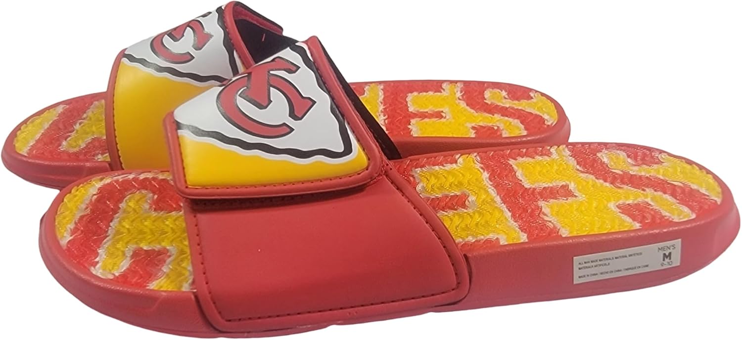 FOCO NFL Unisex Sport Shower Gel Slide Flip Flop Sandals Colorblock Big Logo