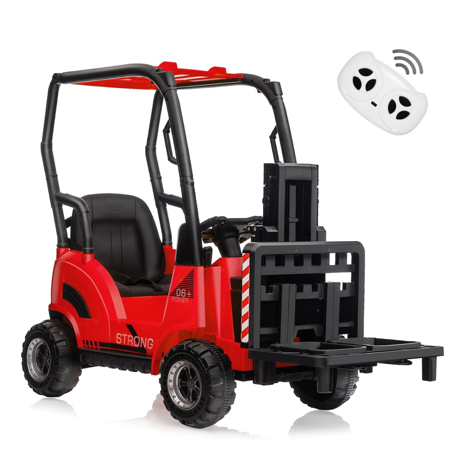 12V Tracteur Électrique Enfant avec Fourche de Levage et Plateau Détachable