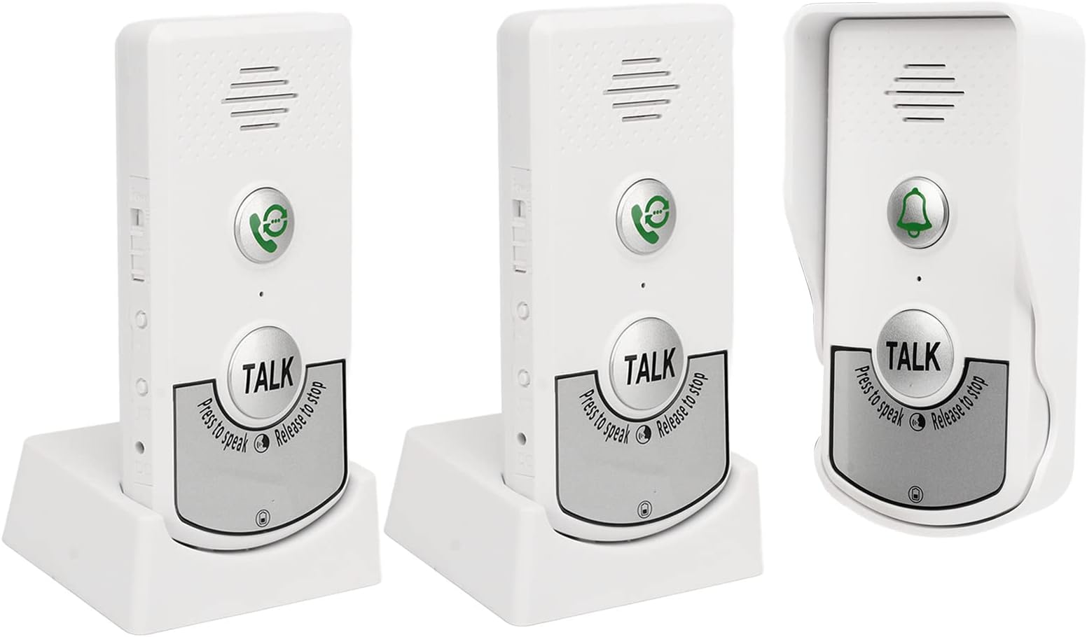 Cryfokt Wireless Intercom Doorbells, 1000m Distance Wireless Voice Intercom Doorbell White Excellent Chip Intelligent for Hospitals