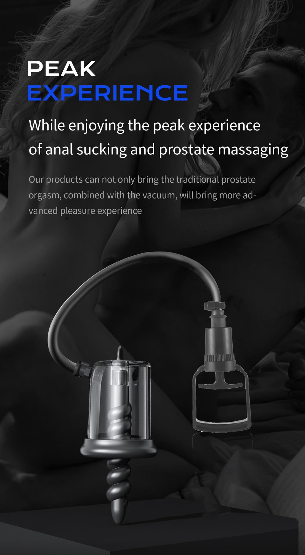 Set Anal Plug con Pompa a Vuoto in Silicone – Stimolatore Clitoride e Anale per Uomini e Donne (Nero, Spirale)