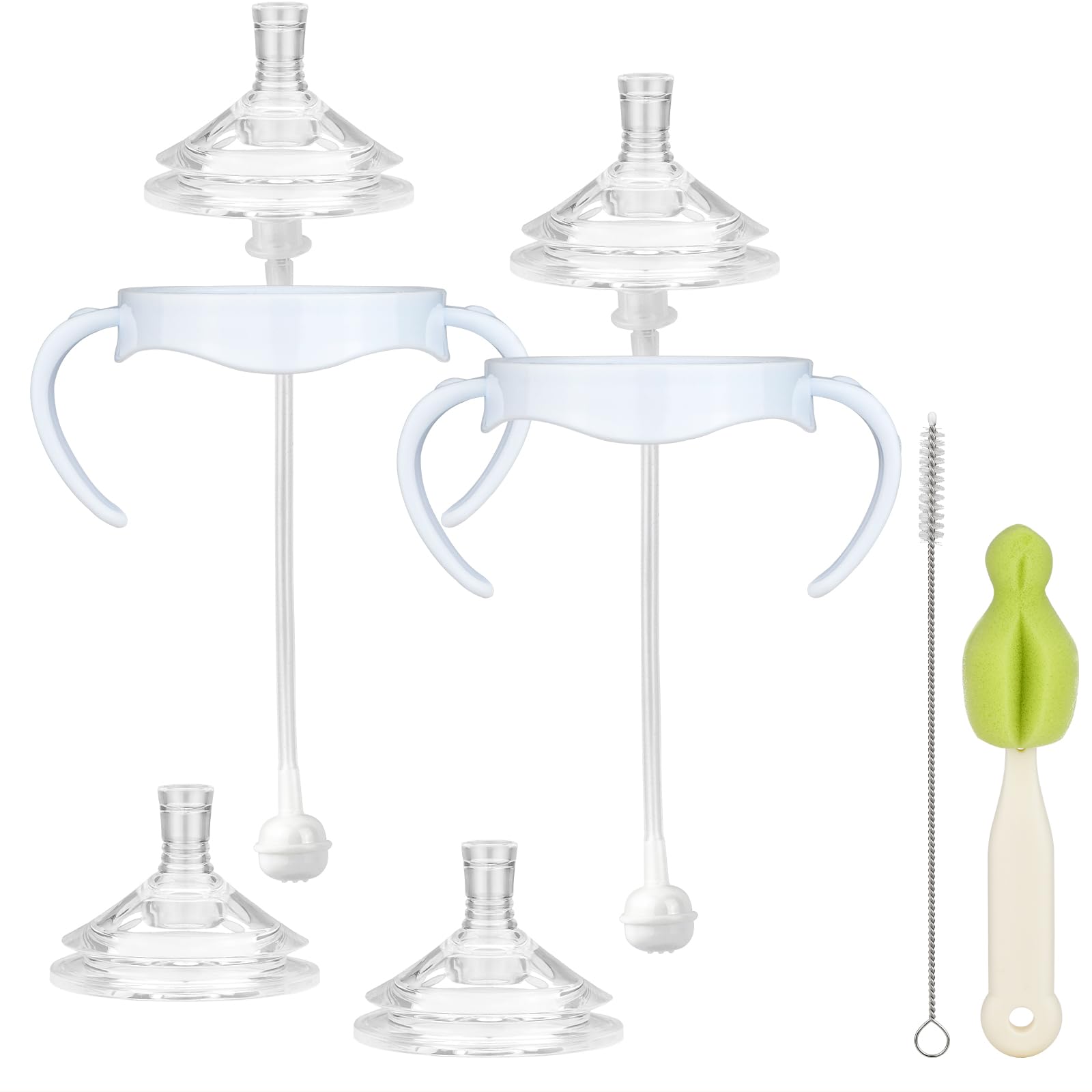 Straw Cup Conversion Kit Compatible with Philips Avent Natural Baby Bottle, Straw Transition Kit from Bottles, 4 Straw Top Nipples, 2 Weighted Straw