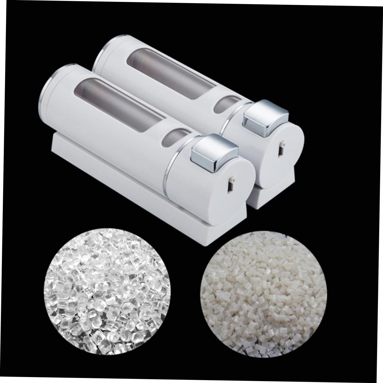 Dispenser di Sapone Liquido Bianco da Parete Doppia Testa Materiale Abs Facile da Installare, Design Finestra Trasparente per Bagno e Cucina