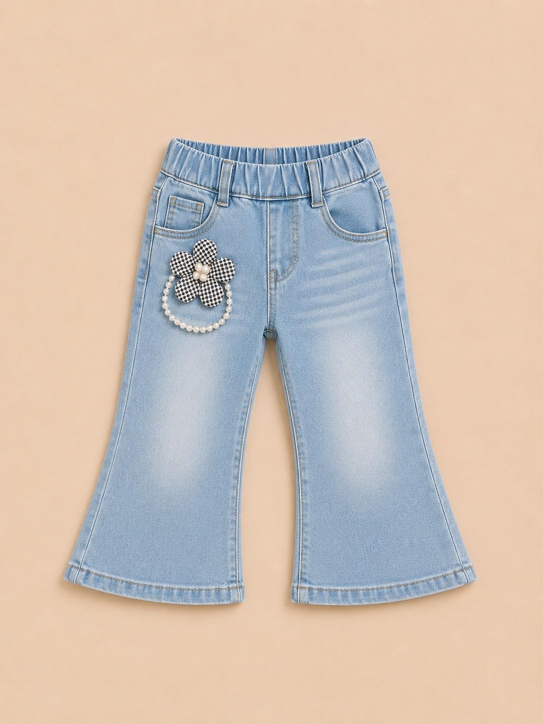 A.T.U.N. (ALL THINGS UBER NICE) Klassische Jeanshose für Mädchen aus 100% hochwertiger weicher Baumwolle mit elastischem Bund, bequem und zeitlos für Kinder