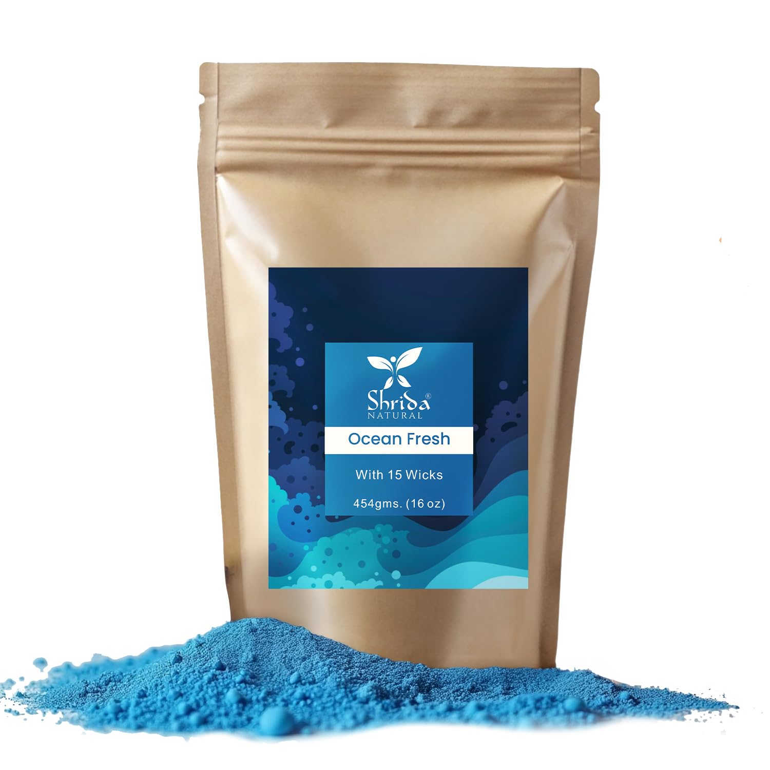 Shrida Naturals Ocean Breeze Sand Wax Refill for Jar Candle (454g) – Easy to Use, 3X Reusable with 15 Wicks | Fresh Spa Candle for Relaxation & Stress Relief-image-21