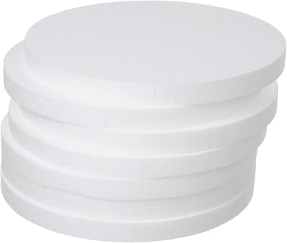 Crafare Round Foam Circles 12 Inch 7 Pack Polystyrene Foam Discs 1 Inch Thick for DIY Cake and School Crafts Modeling Projects Holiday Sculpture Party Decorations White