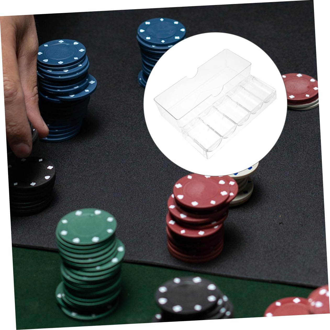 2pcs Poker Chips Organizer Rack Case Lid Poker Chips Tray Bead Storage Organizer