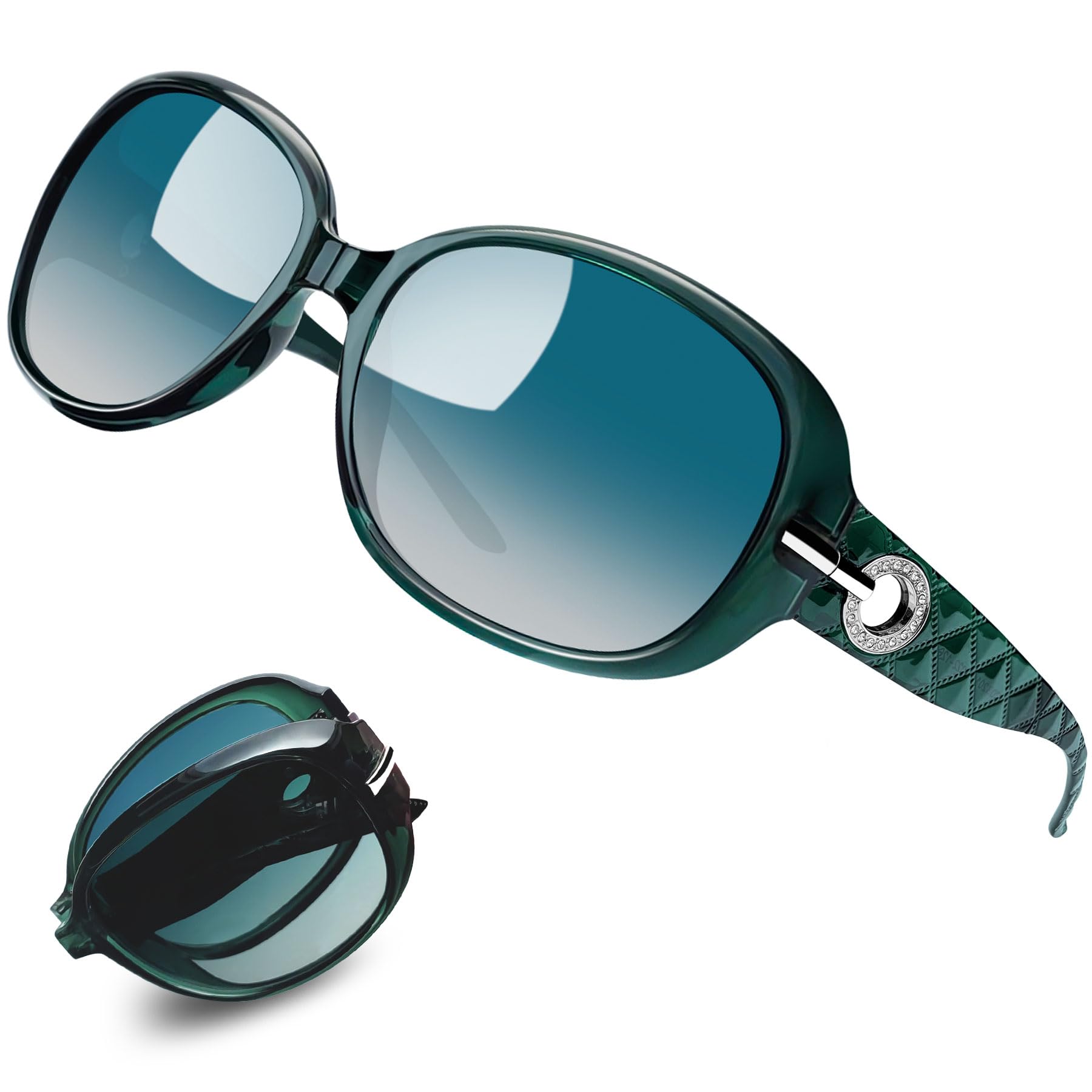 Joopin Plegables Gafas de Sol Polarizadas Grandes para Mujer Señora con Estuche Protección UV400 para Playa Conducir Viajar Pesca Golf Senderismo