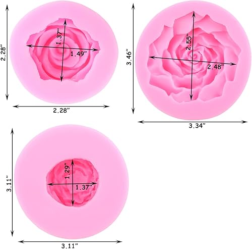 Vista 64 de ZiXiang Moldes de silicona para jabón de flores 3D de peonía, molde de silicona para fondant, molde de vela de resina para decoración de pasteles