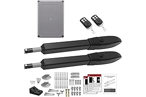 JUJIANG Automatic Gate Opener with Remote Complete Kit for Dual Swing