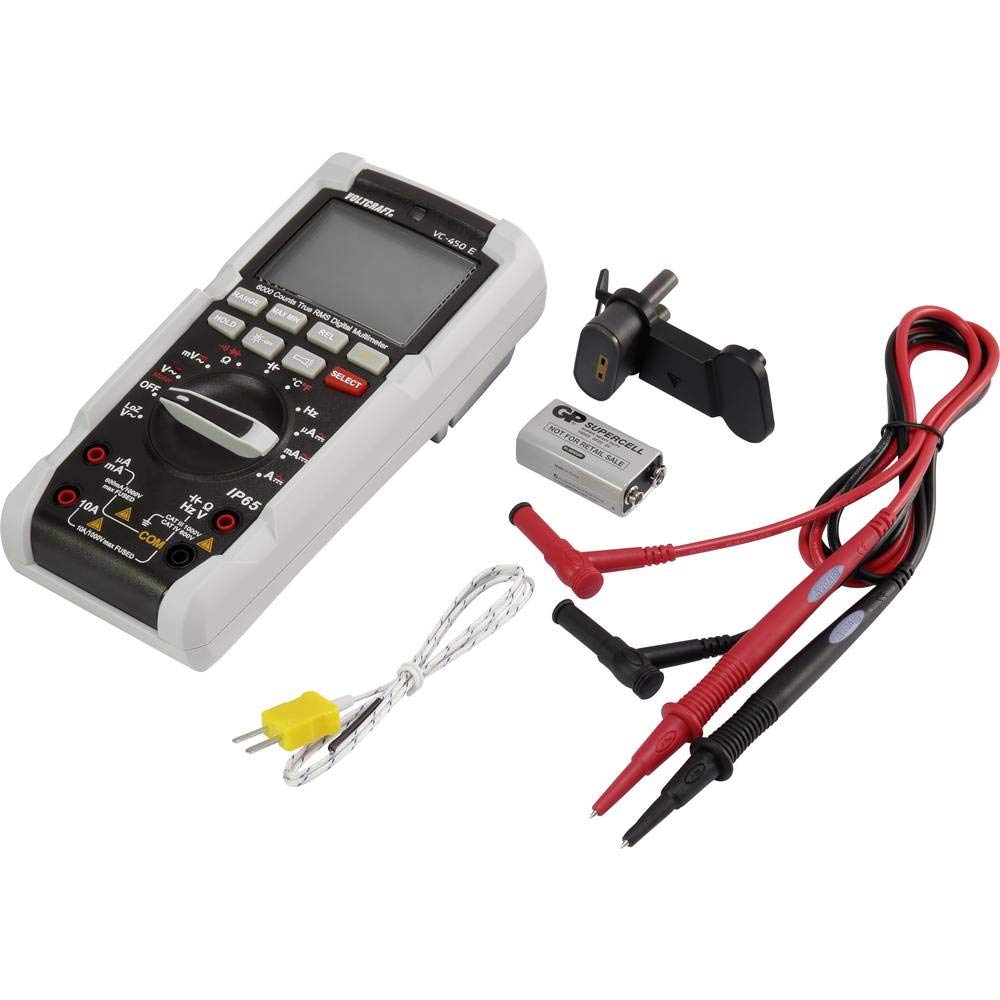 VOLTCRAFT VC-450 E Hand-Multimeter kalibriert (ISO) digital Strahlwassergeschützt (IP65) CAT III 1000 V, CAT IV 600 V A