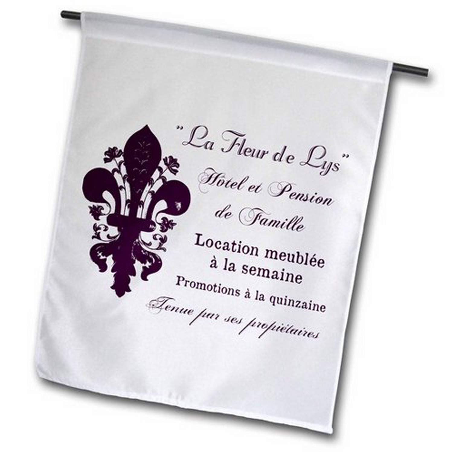 Gartenflagge 'Fleur De Lis' In Rosa & Schwarz – 30,5 X 45,7 Cm, Wetterfest & Dekorativ