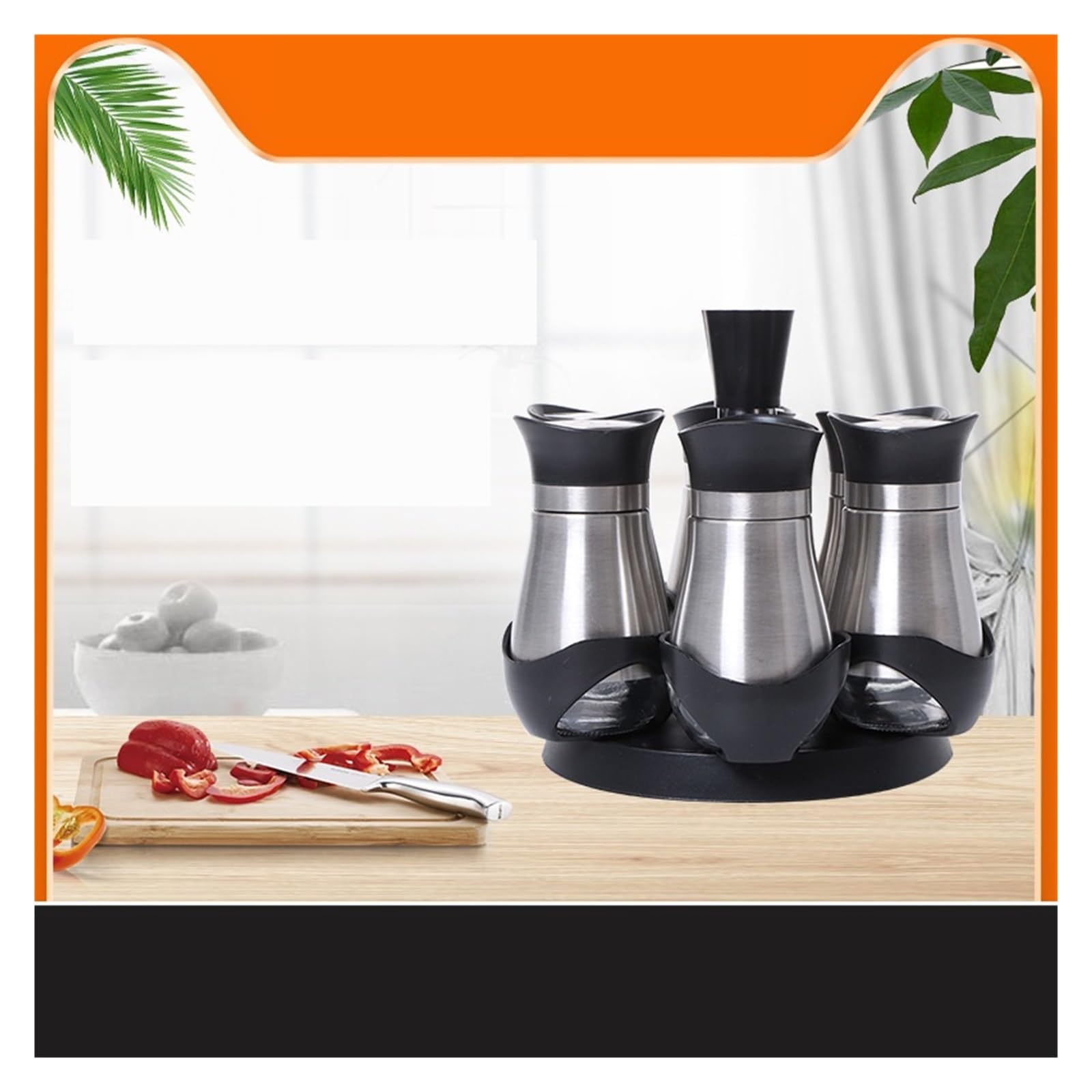 6pcs Stainless Steel Seasoning Bottle Pour Sucre