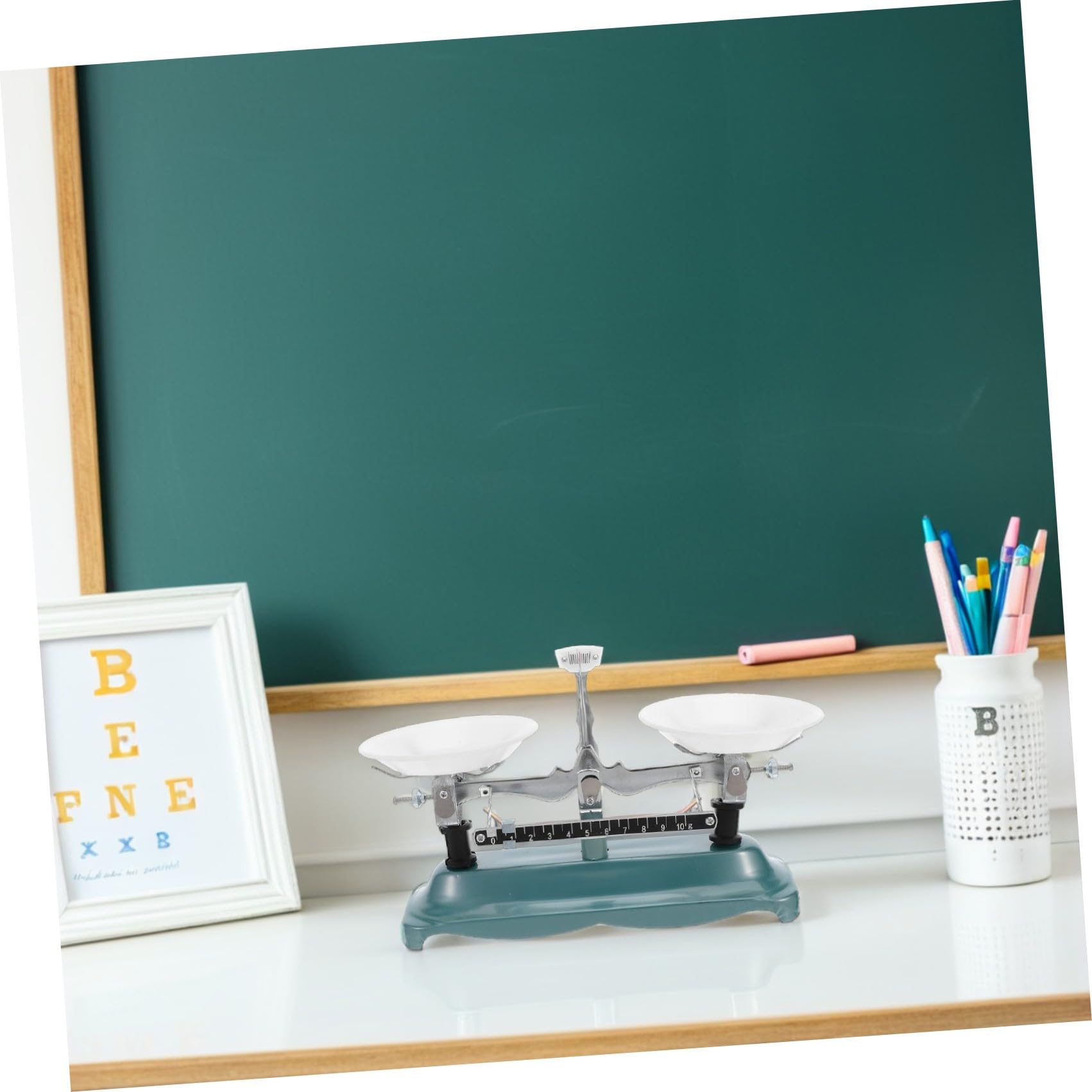 Ciieeo Balance de Laboratoire Matériel Pédagogique de Physique Outil D'enseignement Vert avec Plateau et Accessoires pour Tâches de Recherche 500g