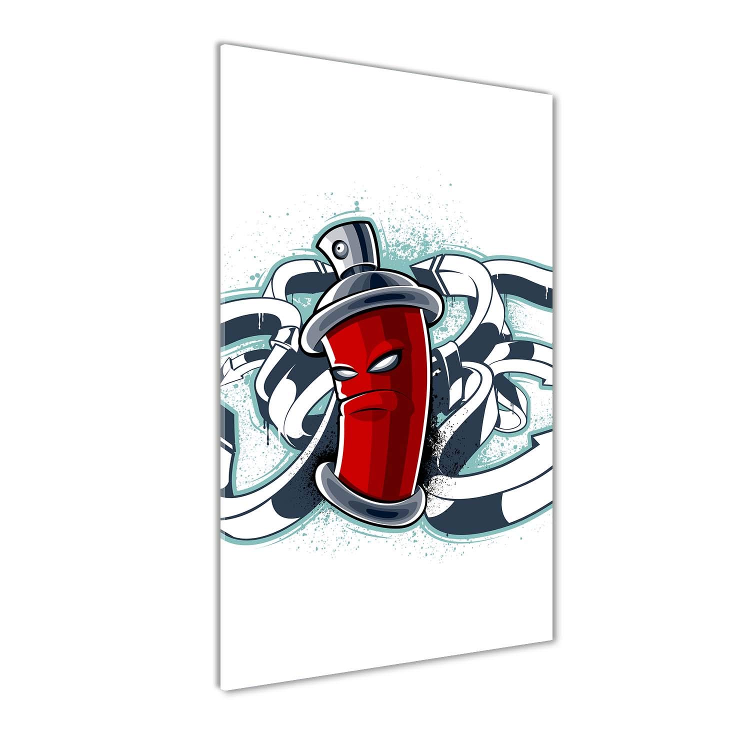 Tableau panoramique graffiti rouge pour chambre adolescent et salon moderne