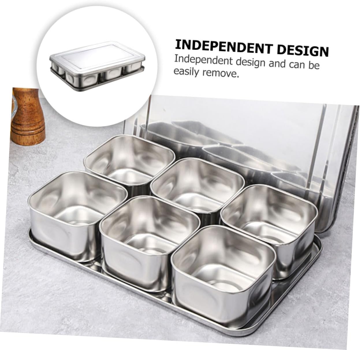 Seasoning Canister Set Stainless Steel Seasoning Boxes Square Spice Box Steel Easy to Clean Store