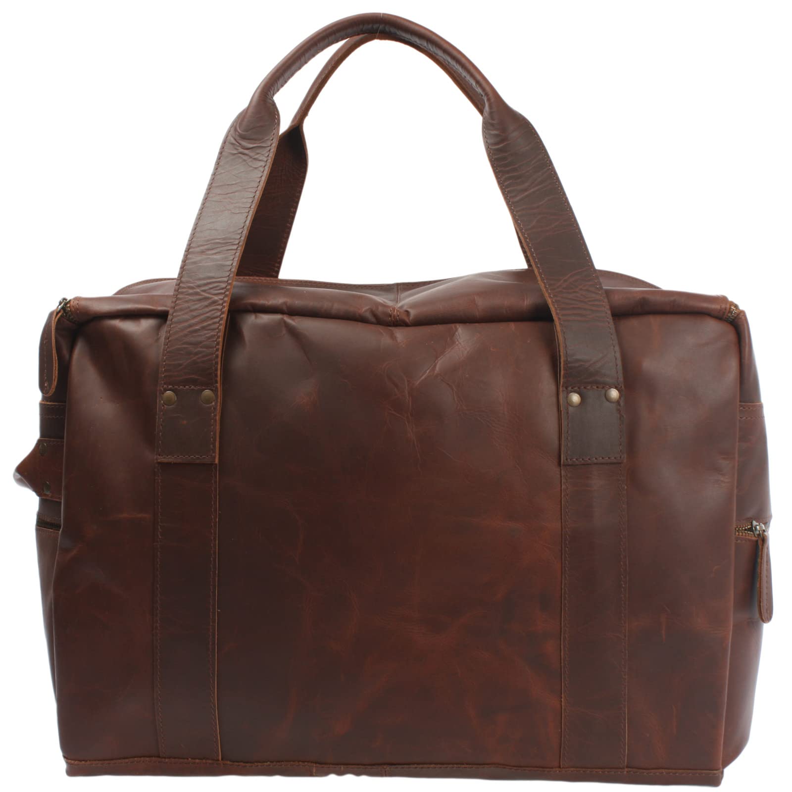 LECONI Reisetasche Büffelleder Handgepäck Leder Sporttasche Unisex groß Weekender 55x30x21cm braun