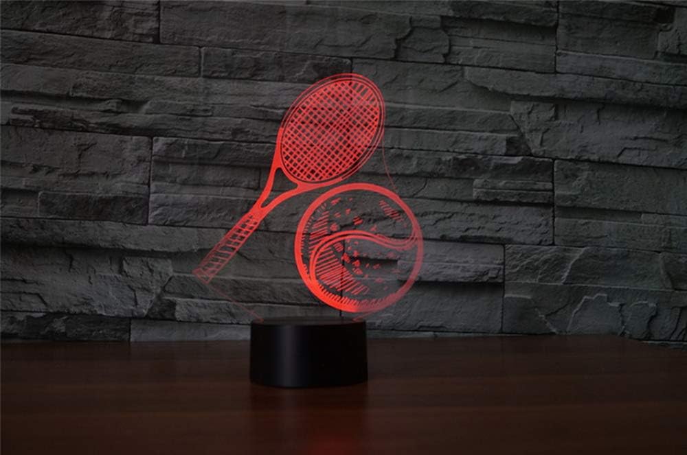 Tennis 3D Illusion Night Light,16 Colors Change Smart Touch & Remote Control,Home Decor LED Bedside Table Desk Lamp,Christmas Birthday Gift for Girls Boys Kids Adults Friends & Family