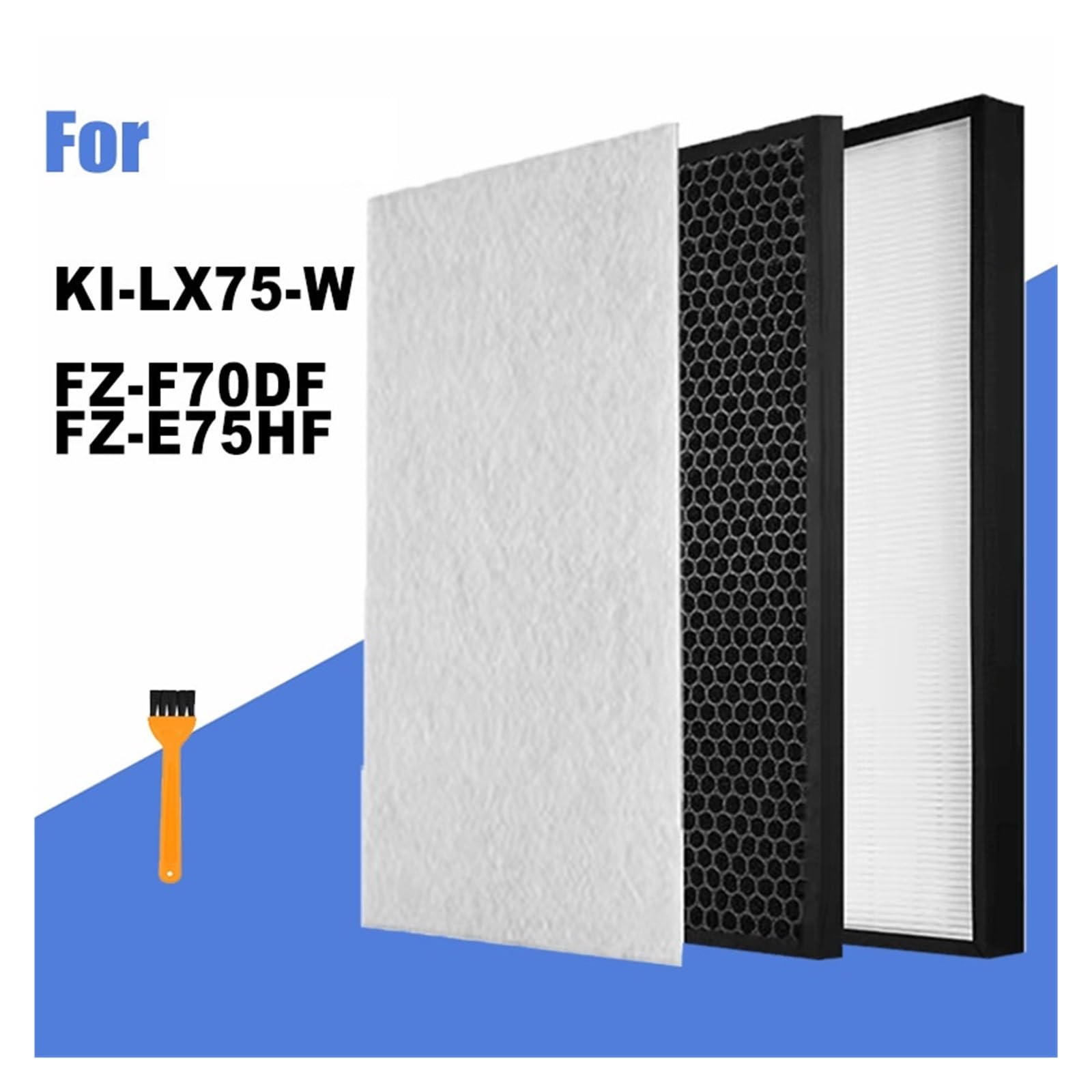 Filtro HEPA De Repuesto For Purificador De Aire, Compatible Con Sharp FZ-F70DF, FZ-E75HF Y KI-LX75-W, Filtros De Carbón Activado.(B)