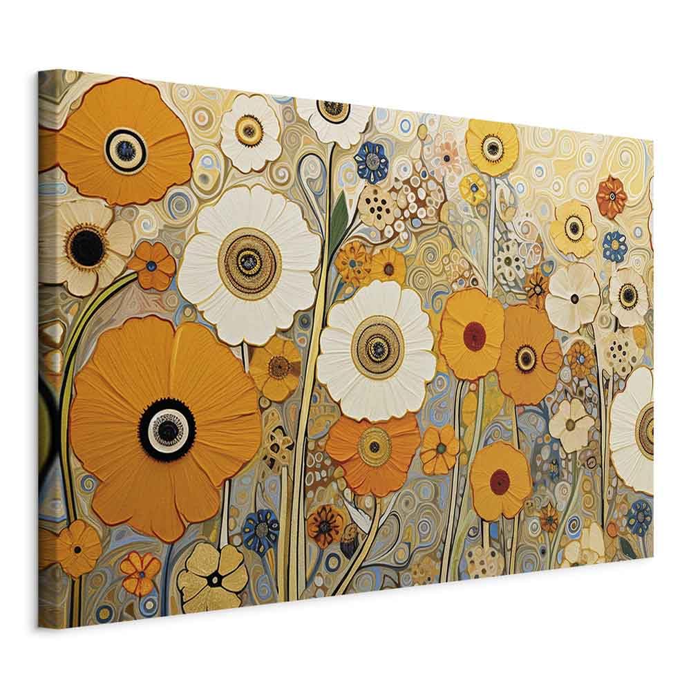 murando - Quadro AI Ispirato da Gustav Klimt Floreale 120x80 cm 1 Pezzo - Stampa su Tela XXL Grande - Quadri Moderni Soggiorno Grandi - Stampe da Parete Murale Arte Moderno Pittura b-B-10321-b-a