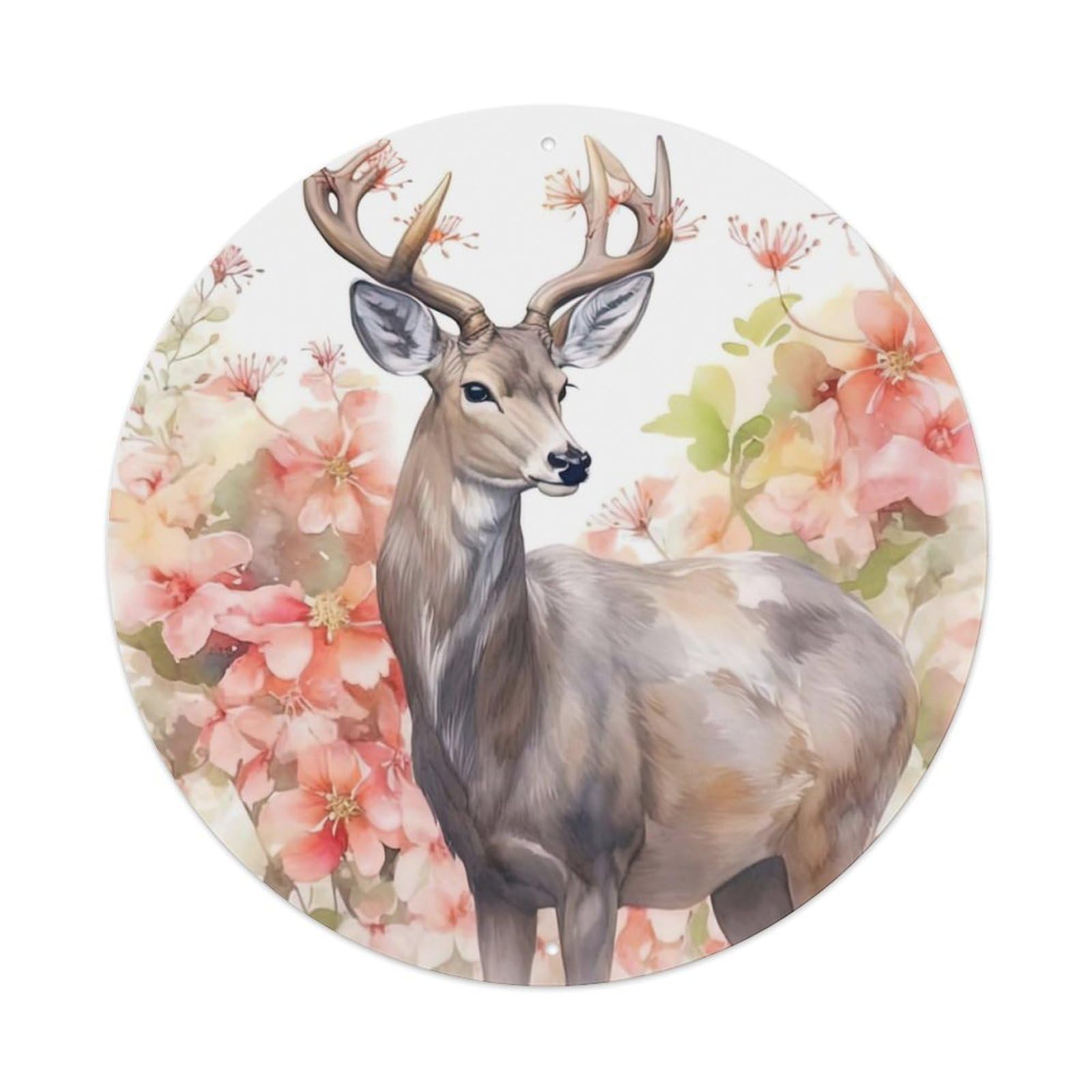 Deer in The Snow Animal Vintage Metal Tin Sign Plaque Wall Decor for Cafe, Club Bar, Office, Garden Metal Poster 8x8Inch
